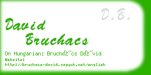david bruchacs business card
